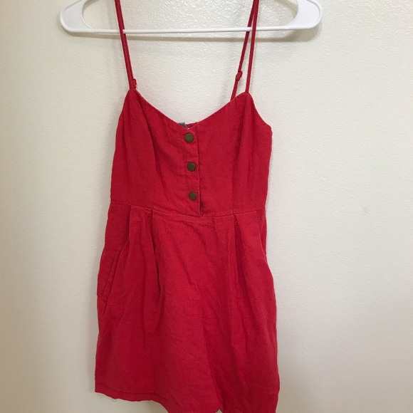 Dresses & Skirts - Classic red button mini sun dress sleeveless